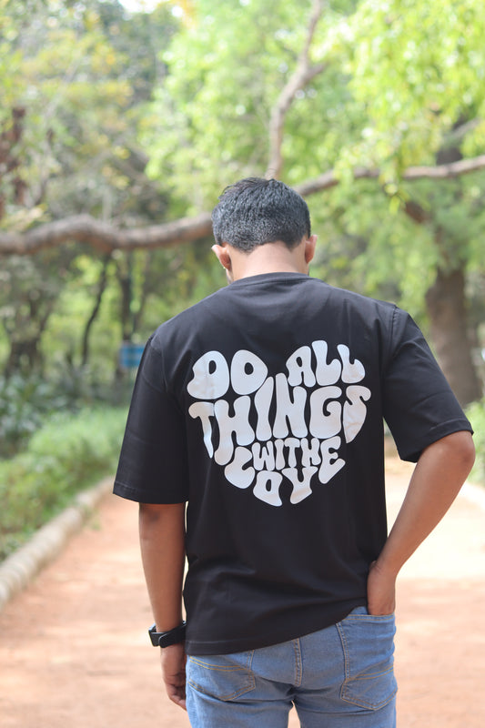 Love Black Oversized Tshirt