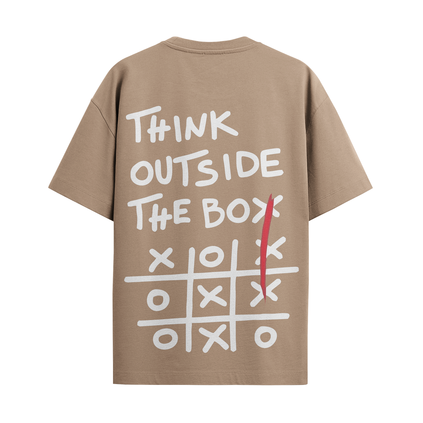 Outside The Box Beige Oversized Tshirt