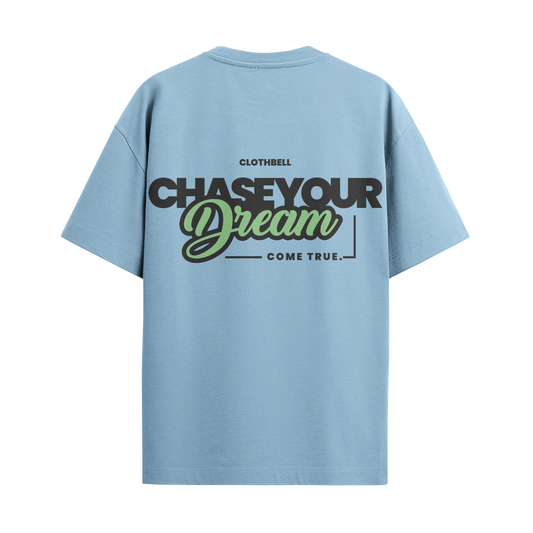 Chase Your Dream Sky Blue Oversized Tshirt