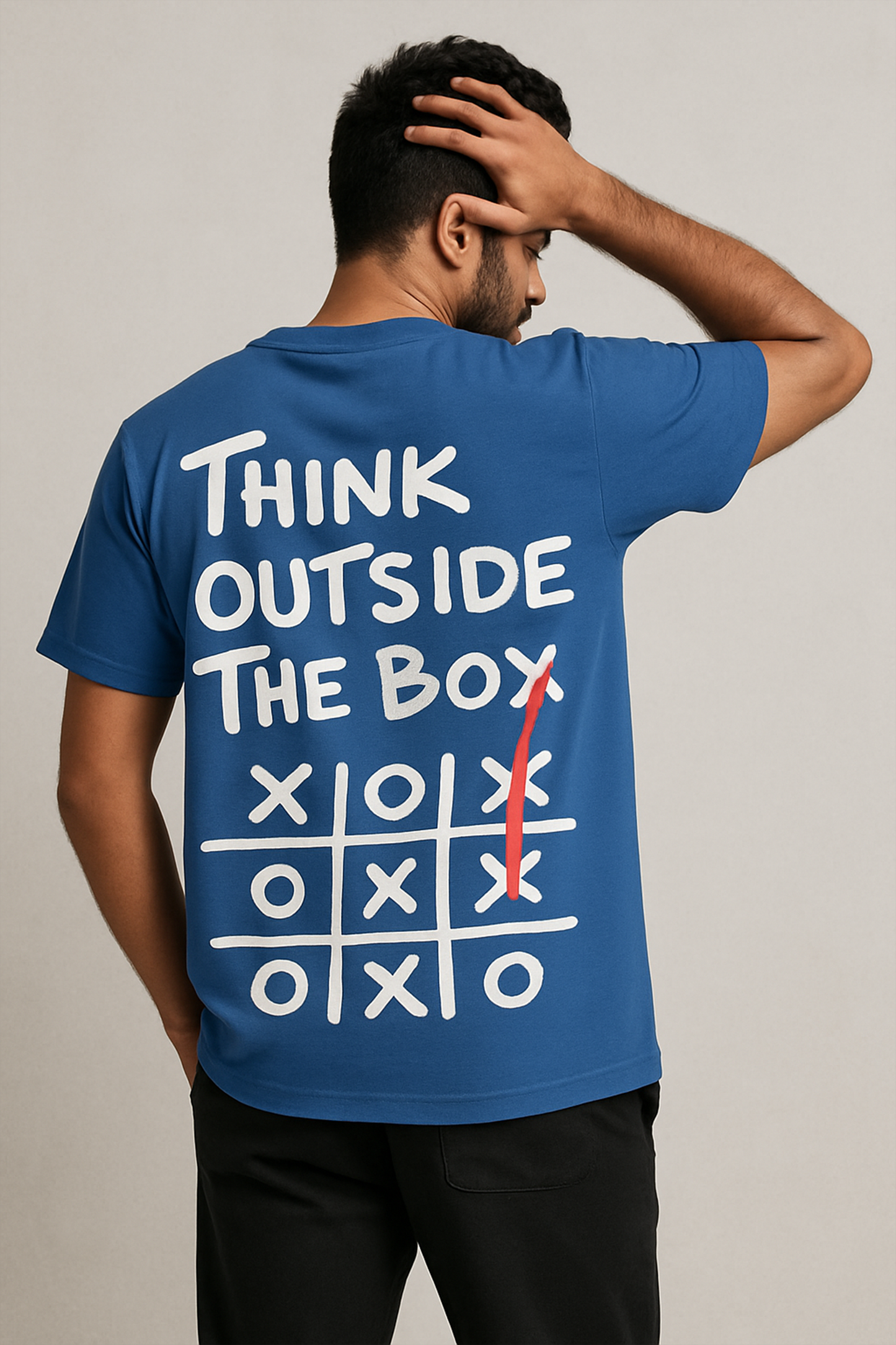 Think Outside The Box Royal Blue Oversized Tshirt