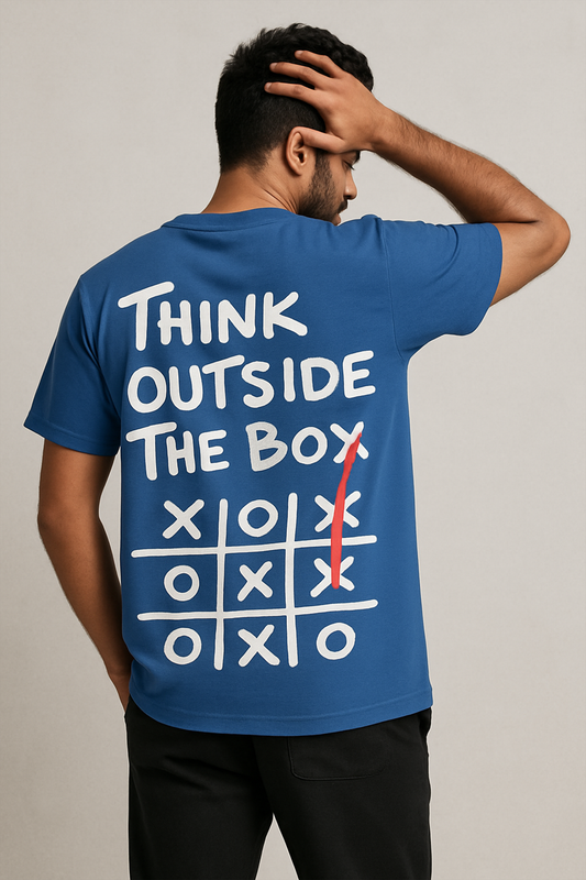 Think Outside The Box Royal Blue Oversized Tshirt