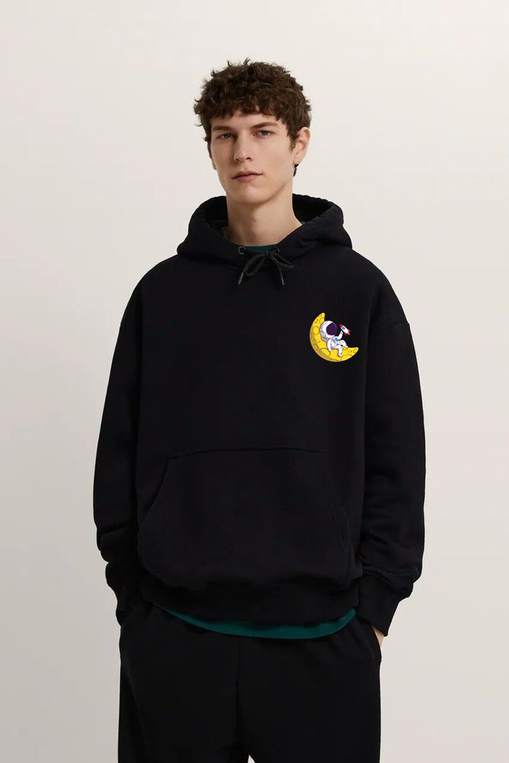 Space Black Oversized Hoodie