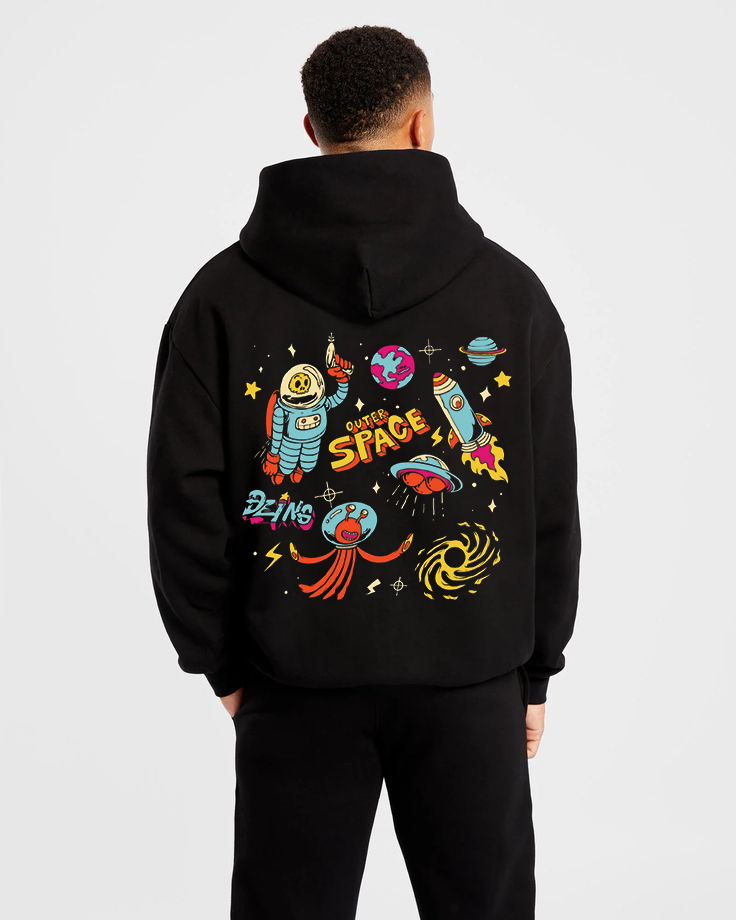 Space Black Oversized Hoodie