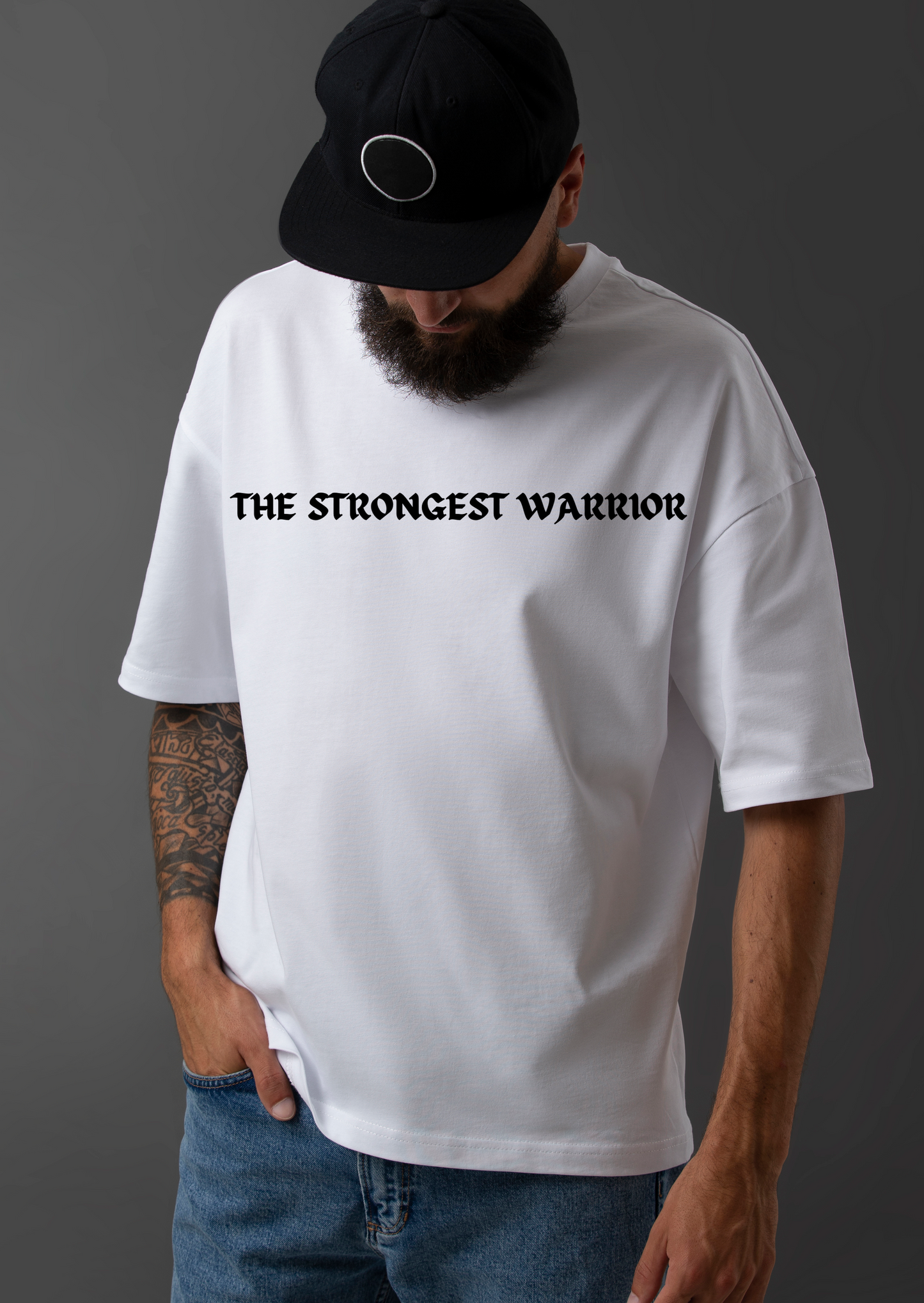 Warrior White Oversized Tshirt